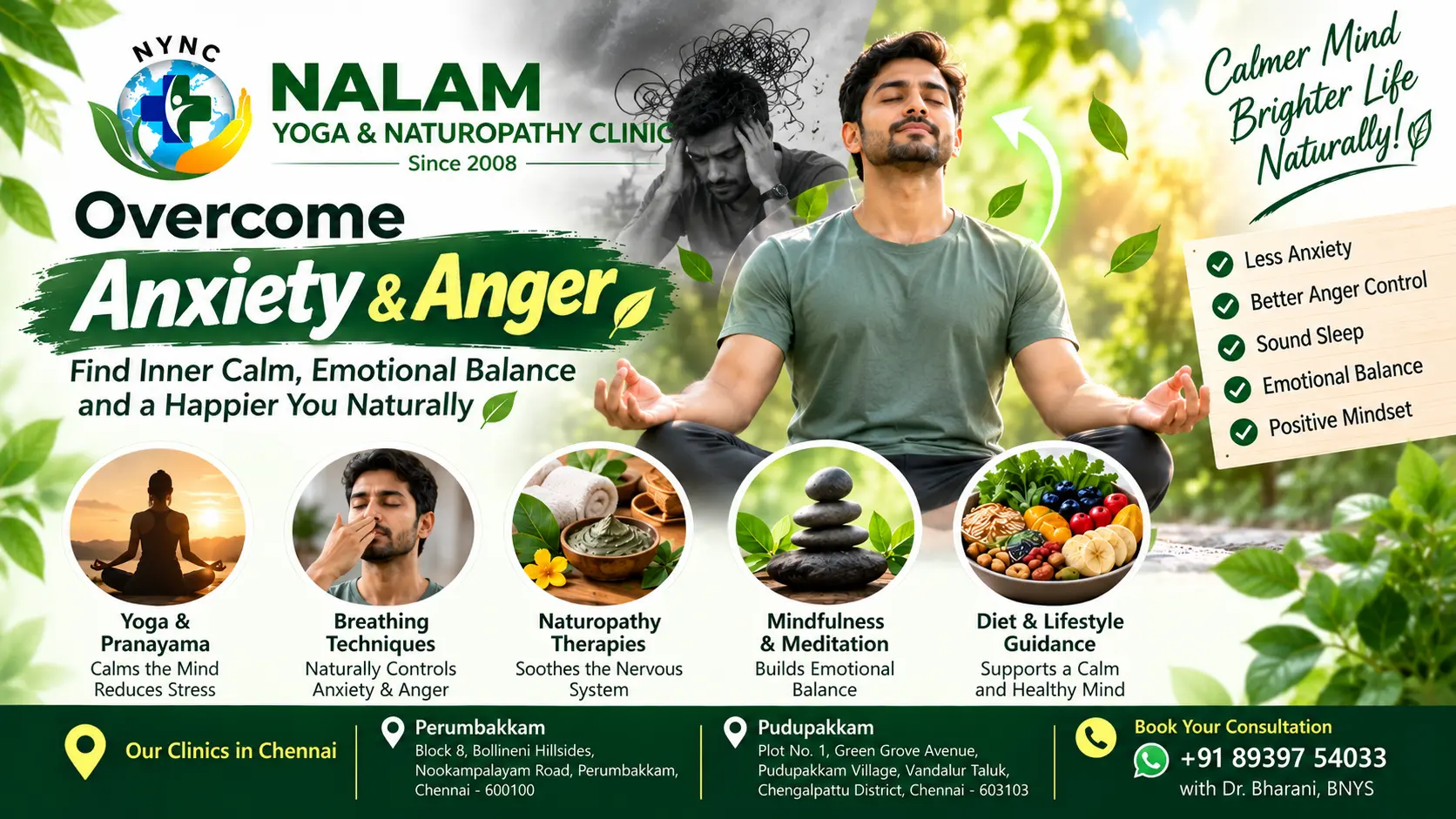 General Anxiety & Anger Management Through Yoga & Naturopathy in Chennai
